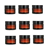 Healthcom 10 Pcs 15g/15ml Amber Glass Cosmetic Jars
