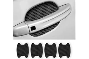 XINLIYA 4PCS Car Door Handle Protector Sticker, Universal Carbon Fiber Anti-Scratches Auto Door Handle Protective Film, Car Door Side Paint Cover Guard Stickers Fit for Most Car Handles (Black)