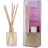 Aroma Galaxy Rose & Vanilla Reed Diffuser Set, 1 Oz Set with Refill Pack Scented Diffuser with 6 Sticks Home Fragrance Reed Diffuser for Bathroom Shelf Decor