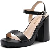 DREAM PAIRS Heels for Women Block Chunky Platform Sandal | Fashion Comfortable Open Toe Ankle Strap High Heels,Suitable for Wedding Daily Party Evening Prom Dance Dress Sandals Shoes