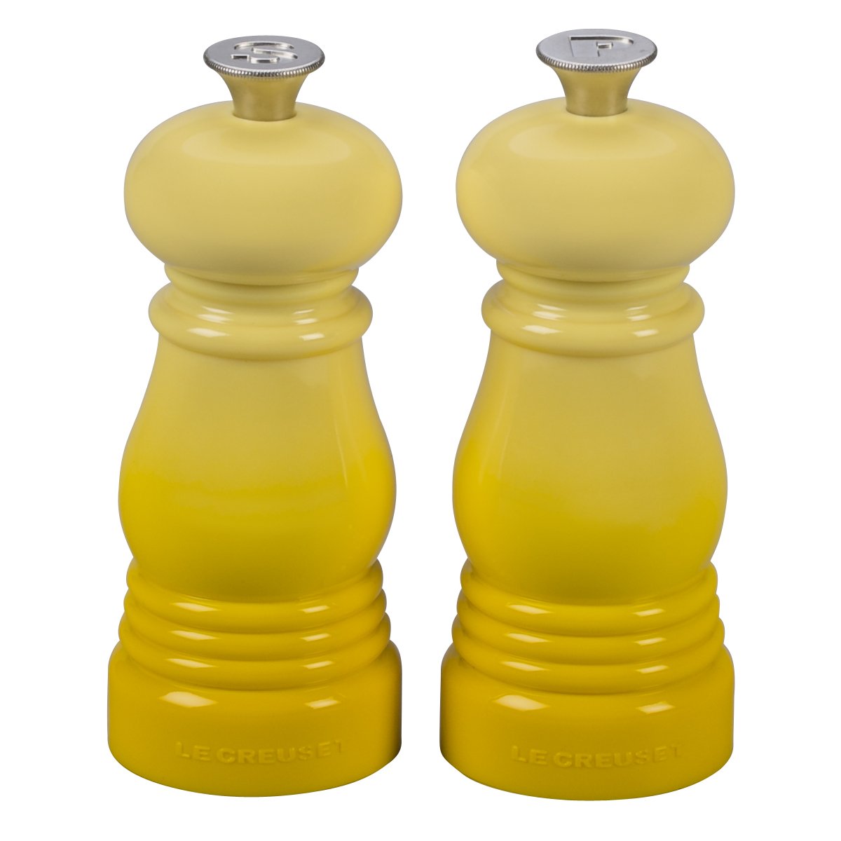 Le Creuset Classic Salt and Pepper Mill Set, Personal Use, Chip-Resistant ABS Plastic, Anti-Corrosion, 11 cm, Soleil, 96002500403000 โ image 1