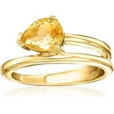 Ross-Simons 0.90 Carat Citrine Wrap Ring in 18kt Gold Over Sterling