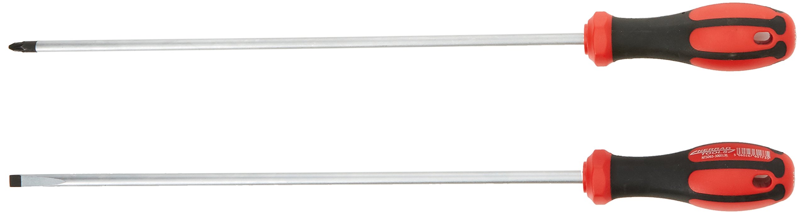 Nerrad Tools NTSDSXLR 2 Piece Extra Long Reach Screwdriver Set, Black/Red, 400 mm