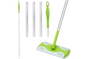 Detachable Mop Handle Compatible with Swiffer Mop, Extra Long, Green and Silver