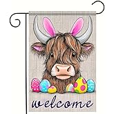 BlissYard Happy Easter Garden Flag 12x18 Double Sided Outdoor Yard Flag Flamingo Gnome Bunner for Outside, Spring Yard Decorations, Welcome Easter Garden Flags for Home Lawn Patio Farmhouse Decor