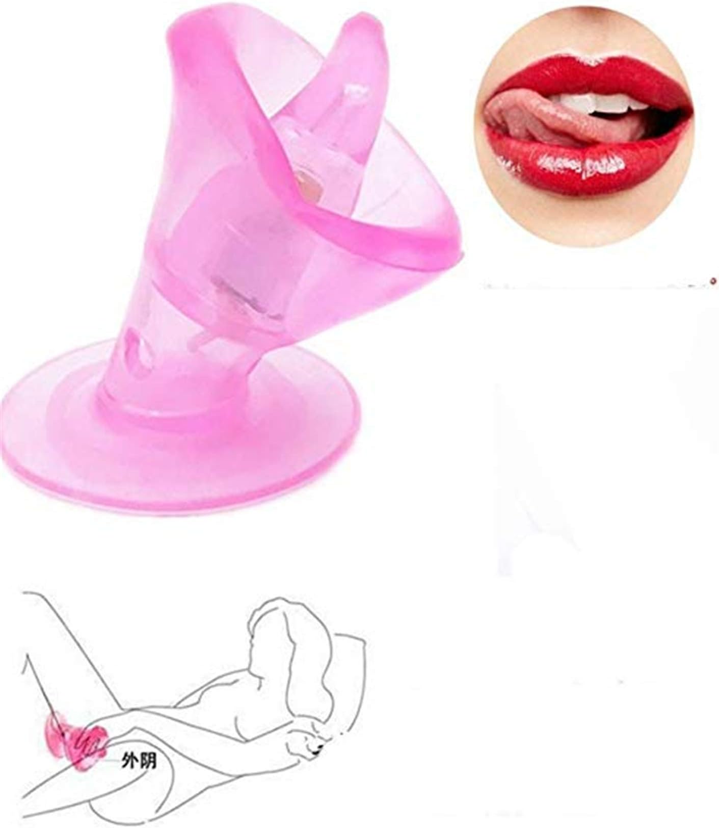 Cosamila Clǐtorǐal Stimulation Pump Oral Lips Vibrate Toy Multi Speed VibrationBullet with Suction Cup for Women Pink