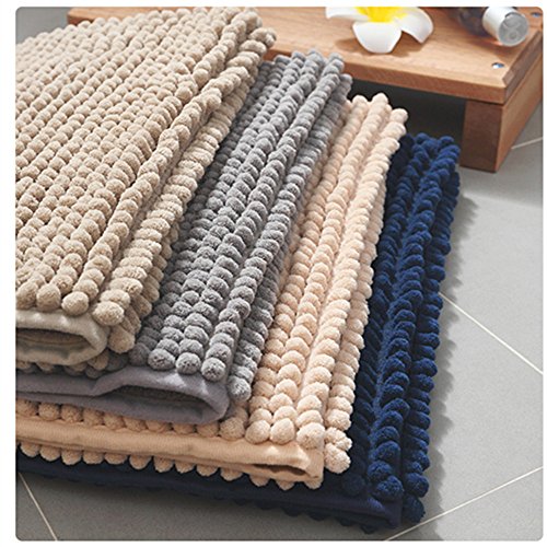 Eanpet Chenille Bath Mat Non-Slip Microfiber Floor Mat Baby Bath Mat for Kids Ultra Soft Washable Bathroom Dry Fast Water Absorbent Shower Mat Area Rugs (16" x 24", Red)