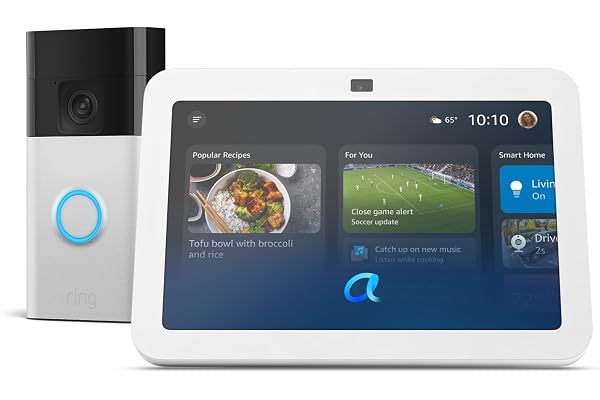 Amazon Echo Show 8 with Ring Battery Doorbell (newest model), Designed for Alexa+