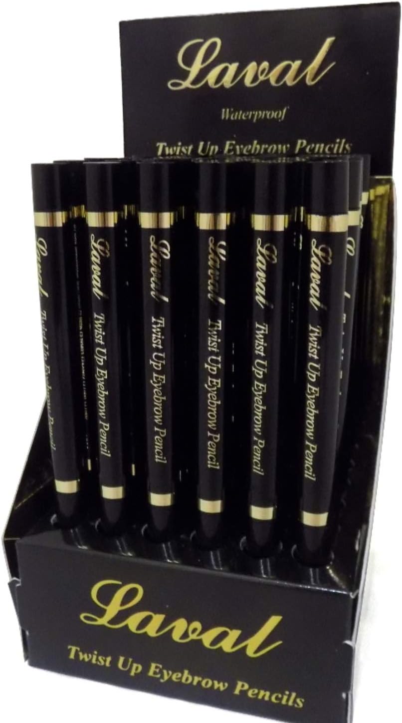 Laval Twist Up Retractable Kohl Eyeliner Pencil Black Waterproof Smooth Glide