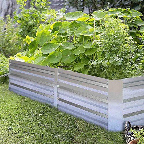Galvanized Raised Garden Beds for Vegetables Metal Planter Boxes Outdoor Flower Bed Kit Steel Patio 3x3x1FT - Thumbnail 5