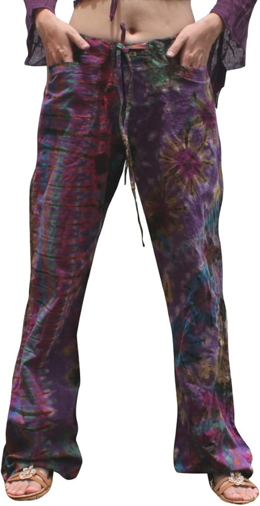 Pantalones de algodón para teñir con Tiras Finas y Altas, para Chimenea