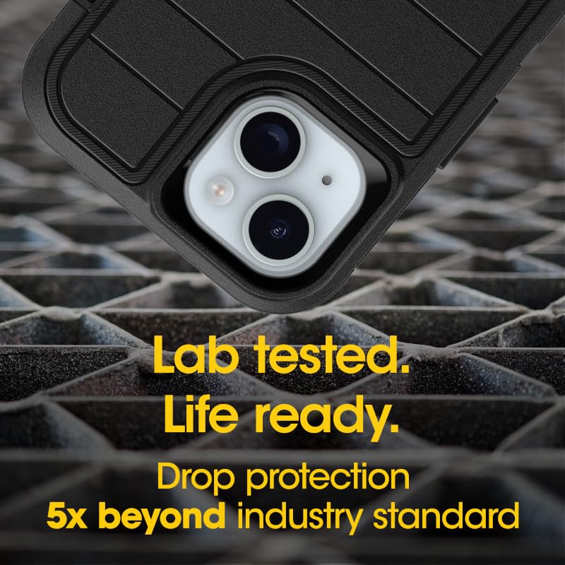 OtterBox iPhone 16e (Only) - Defender Series Case - Black - Screenless - Rugged & Durable - with Port Protection - Holster Clip Includes - Microbial Defense Protection