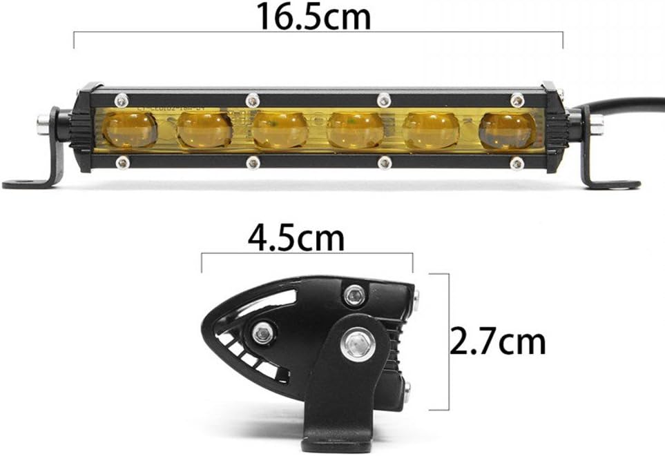 3E Amber Led Lights Bar 2PC 7Inch 18W Waterproof Led Amber Fog Lights Spot Driving Lights Work Lights For Trucks Jeep Offroad SUV UTV ATV 4WD Car Marine Motorc Boat Golf Cart: Automotive
