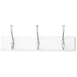 Amazon Basics Wall-Mounted Farmhouse Coat Rack, 3 Hooks, White