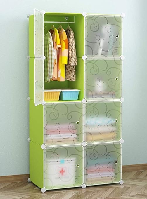 BucketList Kids Plastic Wardrobe Green;White ,8 door Amazon.in Home