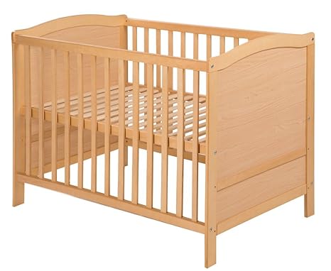 roba Multifunktionsbett, wandelbares Beistellbett & Babybett natur, Kinderbett 60x120cm