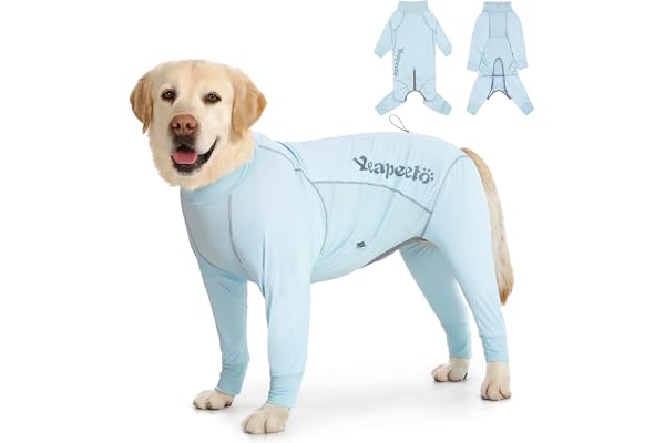Yeapeeto Dog Sun Protection Cooling Suit UPF 50+, Quick-Dry Breathable Jumpsuit for Large & Medium Dogs, Outdoor Dirt-Resista