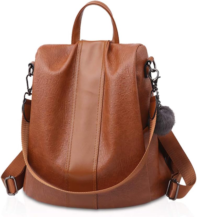 NICOLE & DORIS New Woman Shoulder Bag Personality Retro Soft Leather Backpack Casual Female Bag Orange