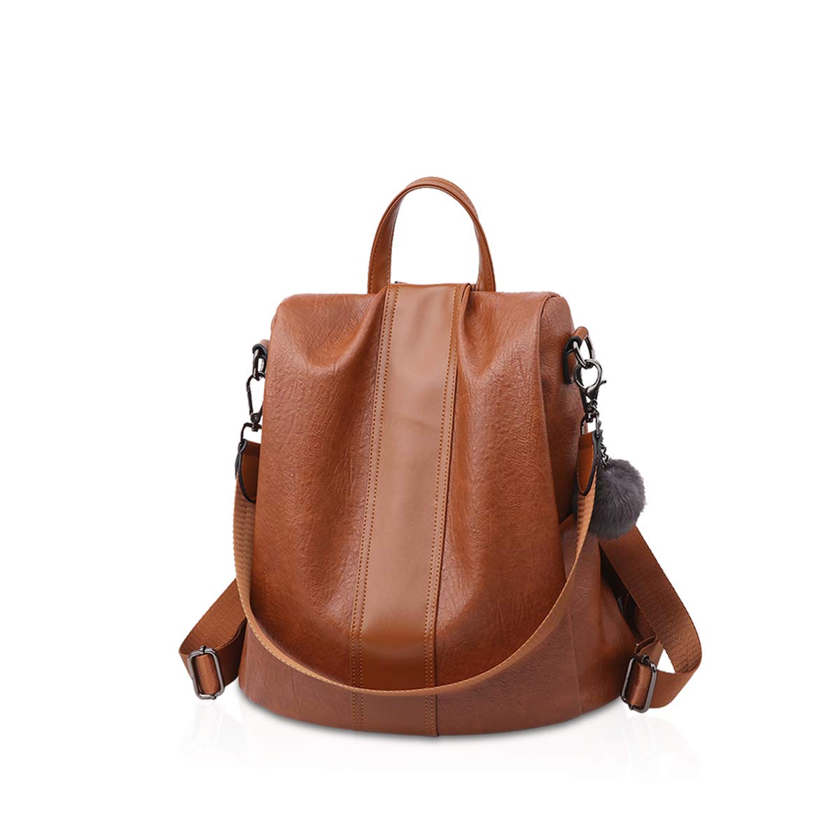 NICOLE & DORIS New Woman Shoulder Bag Personality Retro Soft Leather Backpack Casual Female Bag Orange