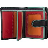 VISCONTI RB40 Multi Colored Small Soft Leather Ladies Wallet & Purse (Black Rhumba)