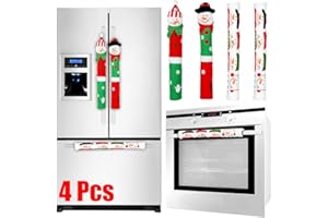 TONAK Refrigerator Handle Covers Christmas Decorations for Kitchen Appliance Oven Door Handle Xmas Decor Ornaments Snowman Set of 4