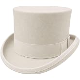 Wool Top Hat for Men Women Topper Hat Mens Tall Tophat Christmas Costume | 100% Wool Tall Top Hat Satin Lined Party Dress Hats Derby Costume Hats Steampunk Hat for Halloween Wedding Formal Events