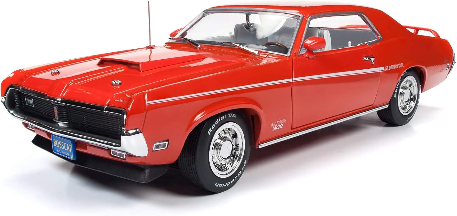 Amazon Autoworld Amm11 American Muscle 1969 Mercury Cougar エリミネーター ハードトップ オレンジ ホワイトストライプ 50周年記念 ボスエンジン 1969 19 1 18 ダイキャストカー 車 バイク 車 バイク