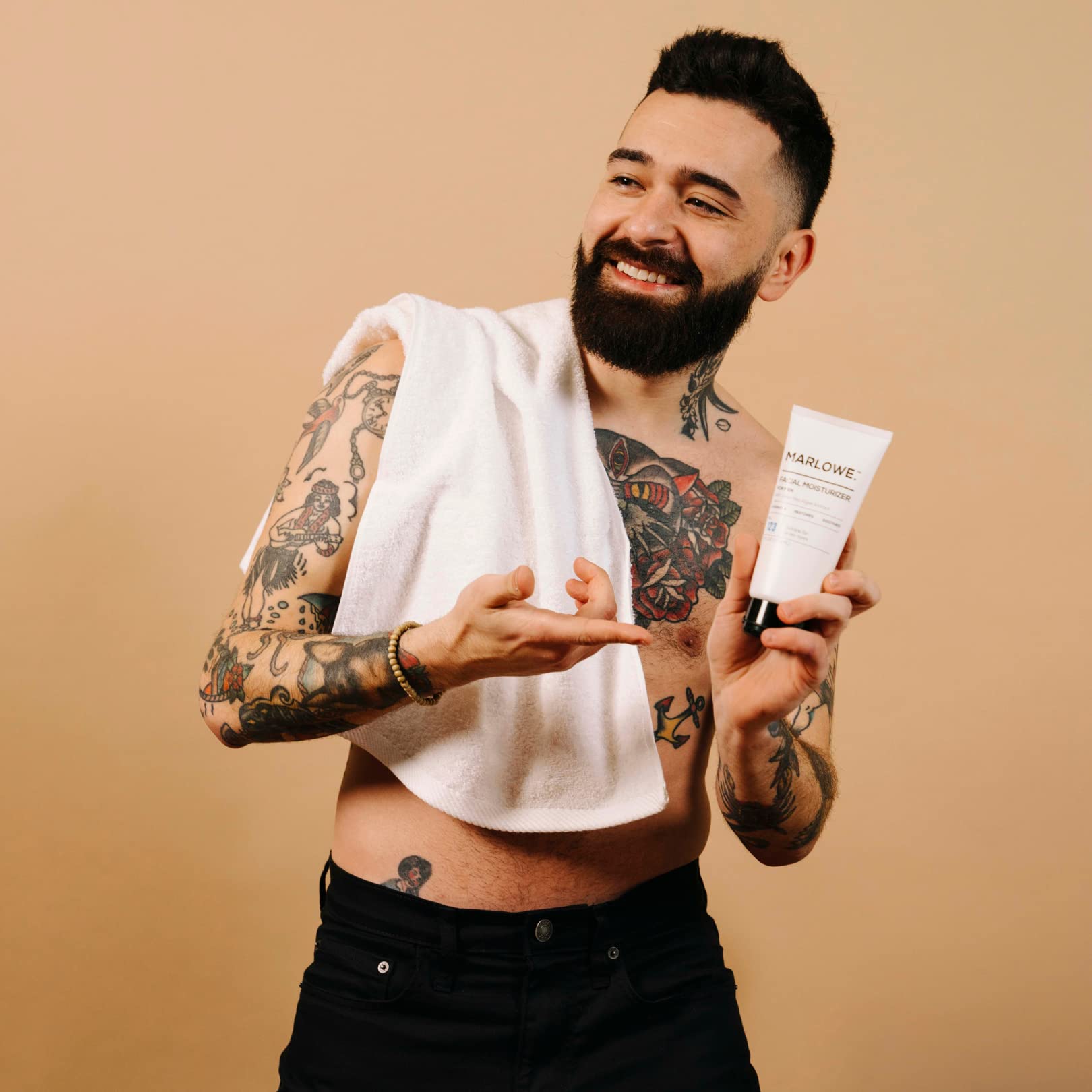 MARLOWE. Best Sellers Kit No. 203, Features Signature No. 102 Original Body Scrub Soap Bar, No. 121 Facial Cleanser & No. 123 Facial Moisturizer, Great Gift for Men