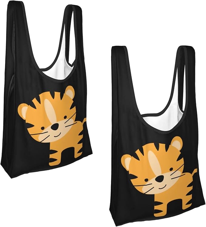 Spotted tiger Grocery Bags Reusable, EcoFriendly, 2 Pack Size One