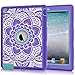 Hocase iPad 2/3/4 Case, Shockproof Heavy Duty Protection Silicone Rubber+Hard Plastic Hybrid Dual Layer Slim Protective Case for iPad 2nd/3rd/4th Generation (9.7-inch) - Purple Mandala Flowers