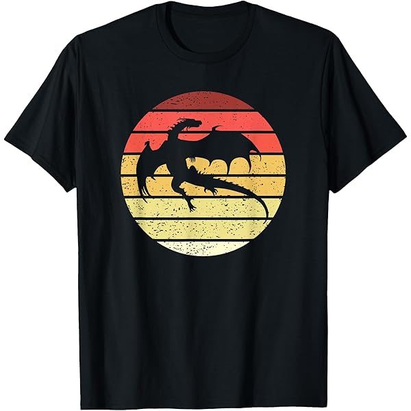 Amazon.com: Dragon Retro Vintage 70s 80s Style Funny Mythical T