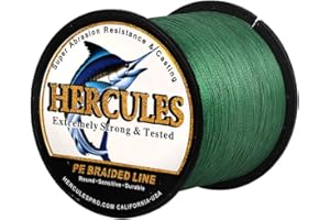 HERCULES Cost-Effective Super Cast 8 Strands Braided Fishing Line 10LB to 300LB Test for Salt-Water,109/328/547/1094 Yards(100M/300M/500M/1000M),Diam.#0.12MM-1.2MM,Hi-Grade Performance,Variety Colors