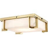 Hudson Valley Lighting Delmar LED 13 InchW Flush Mount - 13 Inches Wide by 4.25 Inches High-Aged Brass Finish