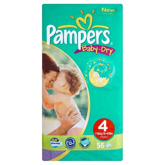 Pampers BabyDry Size 4 (1544 lbs/718 kg) Nappies 2 x Economy Packs