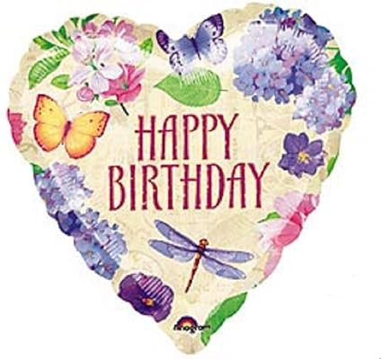 images Heart Happy Birthday Images For Her happy birthday balloon heart shaped with spring flowers butterfly and dragonfly