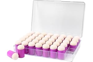 HAUSTGO 40 Pieces Sponge Daubers W/Storage Case - Handy Finger Daubers for Applying and Spreading Ink, Paint, Glue & More - Providing Excellent Detail Control and Precision