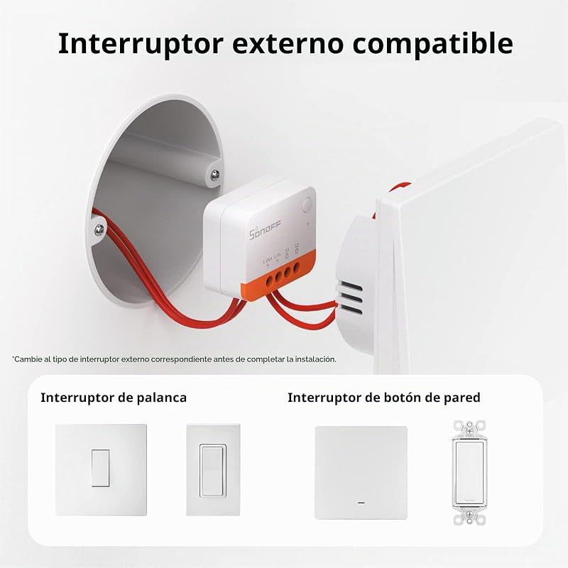 ZBMINIL2 Interruptor Inteligente Zigbee, sin Neutro, 2 Vías, Compatible con Alexa y Google Home, 4 Uds