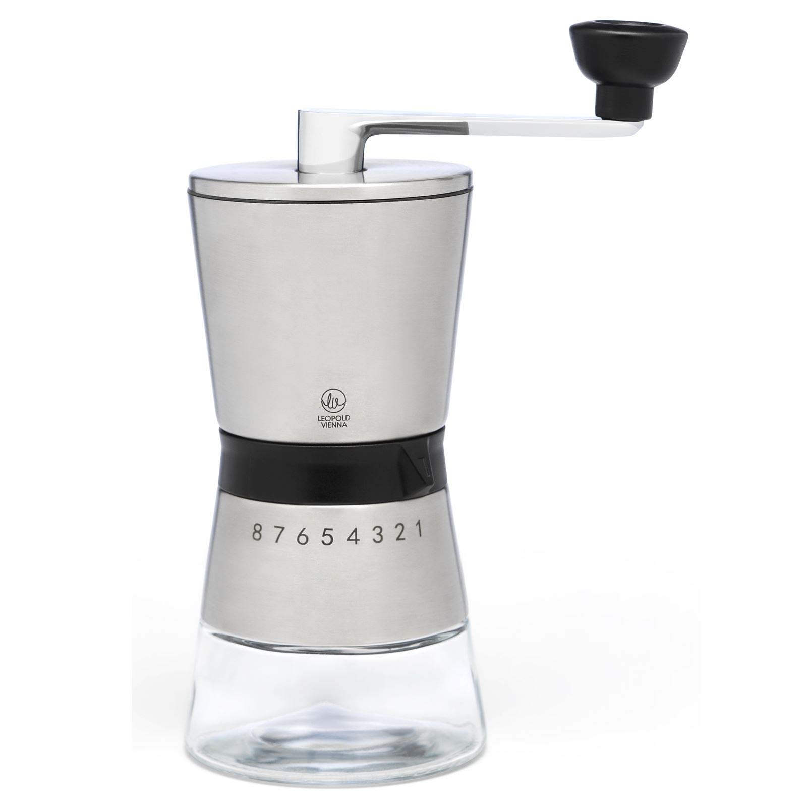 Leopold Vienna Coffee Mill Bologna Stainless Steel with Glass, LV143001