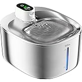Cat Water Fountain Stainless Steel, 138fl.oz / 4.1L Wireless Cat Fountain, Pet Water Dispenser Cordless for Cats & Dogs Indoor