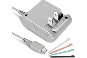 FIOTOK DS Lite Charger Kit Compatible with Nintendo DS Lite 100-240V Wall Plug Adapter with 4 Stylus Pen for Nintendo DS Lite