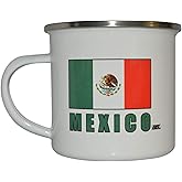 Rogue River Tactical Mexico Camp Mug Enamel Camping Coffee Cup Gift Mexican Flag MX Camping Gear