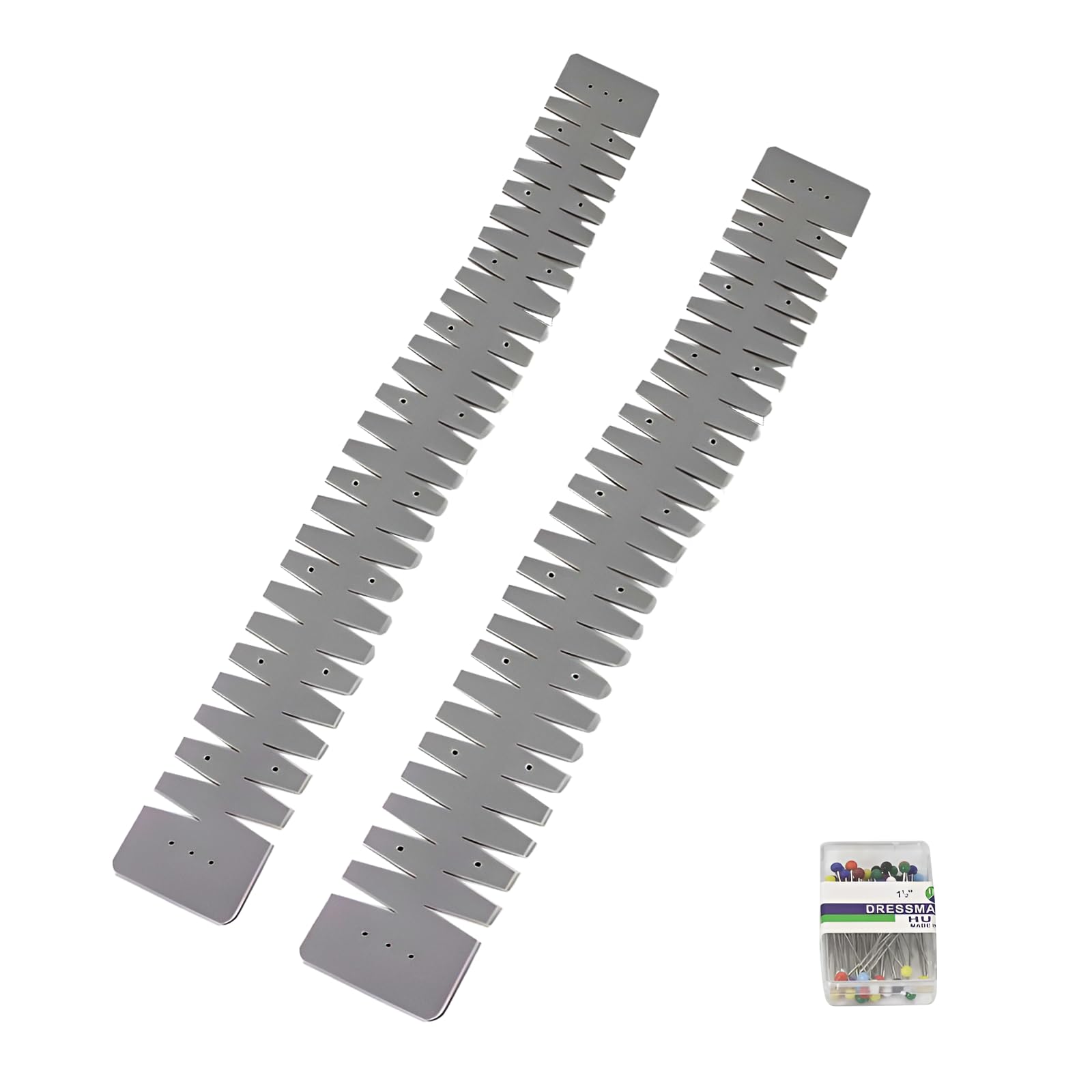 Photo 1 of 2 Pack Hot Hem Ruler for Sewing–Heat-Resistant Hem Ruler with Colorful Tacks,Professional Sewing Tool for Precise Hems,Flexible Hemming Tool with Marking Holes