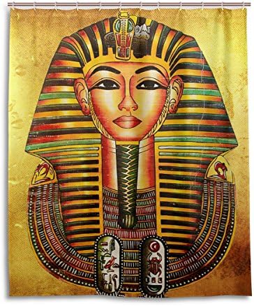 BAIHUISHOP Vintage Egypt Art Pharaoh Pattern Bathroom Shower Curtain 60 x 72 Inches With 12 Hooks Mildew Proof Polyester Fabric