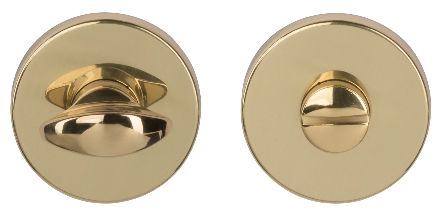 Alpertec WC Rosette with Locking Bolt Polished Brass Handle Set Door Handle Door Fittings, 32971900K1.