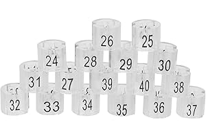 SUPVOX Plastic Hanger Size Tags 170Pcs Rings for Clothing Rack Garment Size Markers 24-40 Number