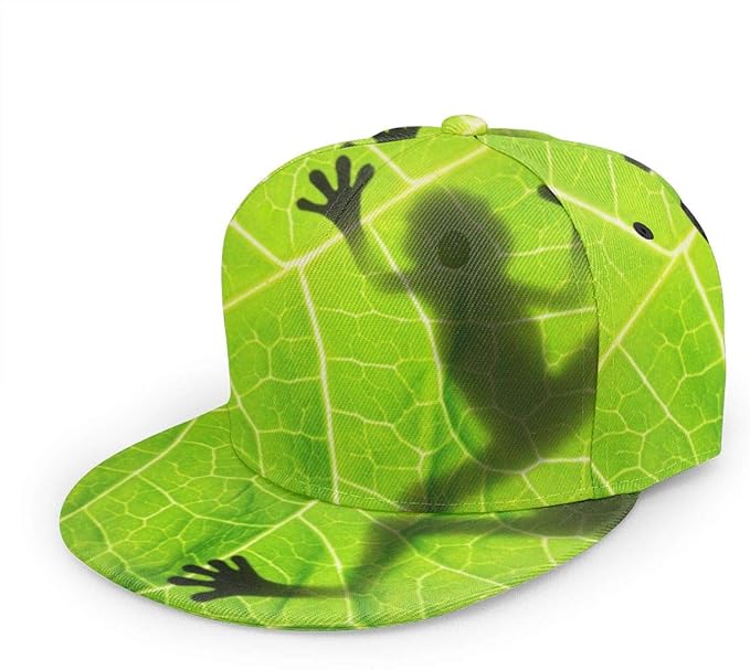 Men's Frog Flat Baseball Cap, Fitted Snapback Baseball Cap for Unisex
