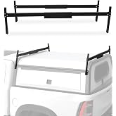 Mountainpeak Adjustable Aluminum Truck Topper Ladder Rack for Truck Cap | Black Finish, Universal Camper Shell Roof Rack for Lumber &amp; Pipe, Idear for Fun and Work