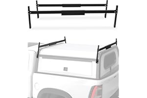 Mountainpeak Black Truck Cap Ladder Rack Aluminum Universal Truck Topper Ladder Rack for Camper Shell, Lumber, Pipe