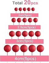ASTARON 20 Mini Balloons & Balls Cake Decorations Red Cake Toppers view 2