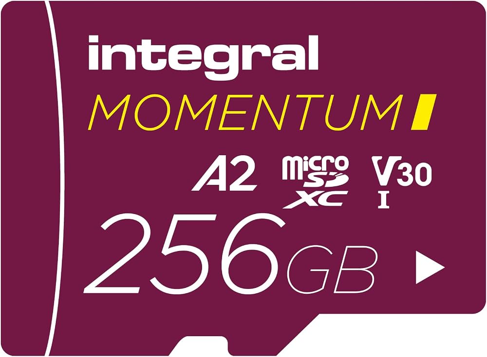 Integral Momentum I 256GB microSDXC Card U3 V30 A2 4K GoPro DJI Rugged